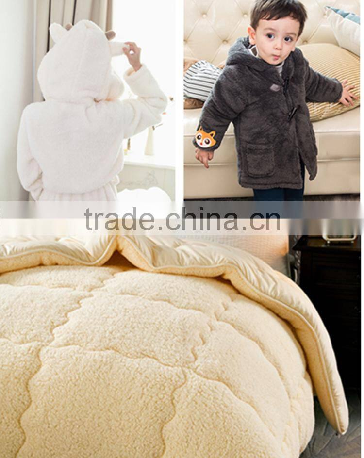 100% polyester plain dyed super soft 288F sherpa fleece fabric