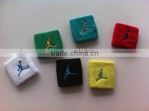 red solid number sweatband sports wristband