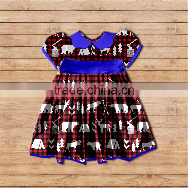 Children's summer printed with beautiful pattern of short sleeves lovely cotton wholesale skirt