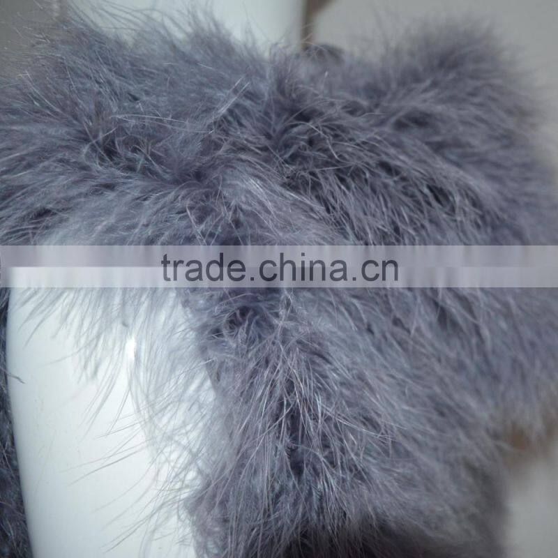 SJ007 Hooded Women Ostrich Feather Vests