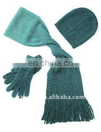fashional design plain hot warm cheaper easy knit set