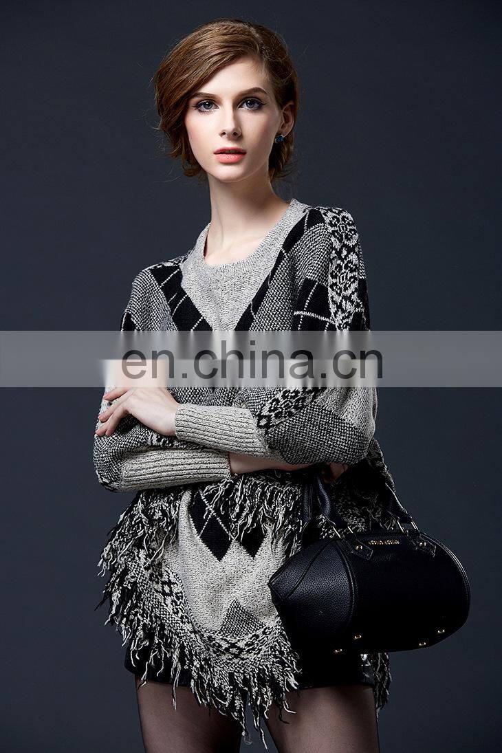 2015 Autumn fashion dress women wear poncho sweater pullover sweater