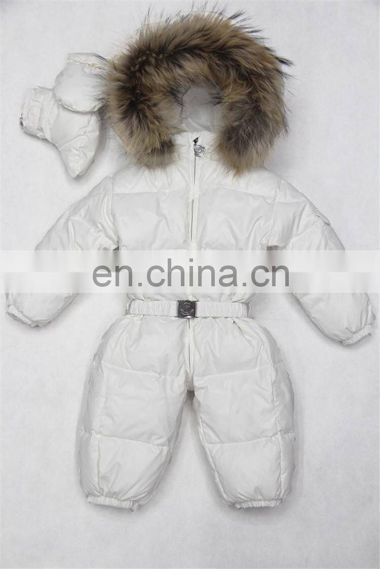 Cute Super Quality Lovely Child Down Overwear Kids Fur Hooded Coats