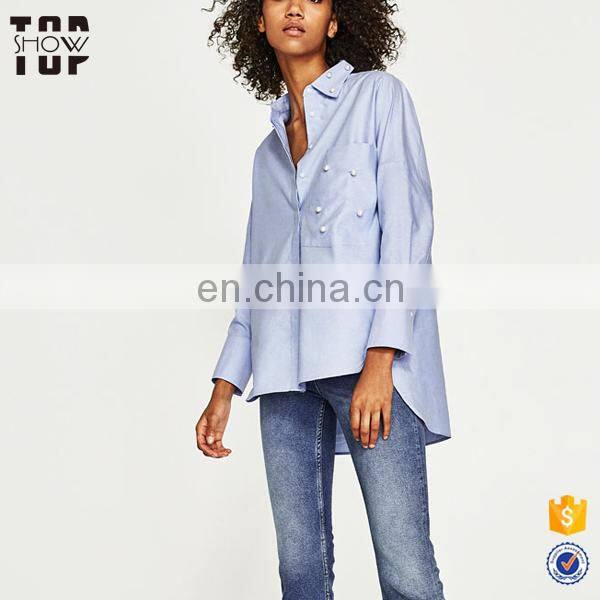 New model shirts 100% cotton oversize dart detail cotton shirt