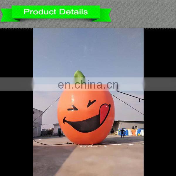 gian inflatable printing smiling face orange balloon for promotion