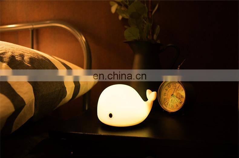 LED baby night light silicone baby nuesery lamp cute dolphin lamp for bedroom