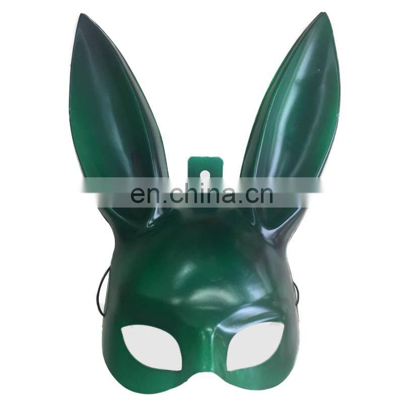 wholesale party sexy pink bunny mask with bright powder masquerade plastic mask for women NCH-2457