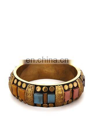 A Set of 4 Wood and Brass bangles Christmas Gift