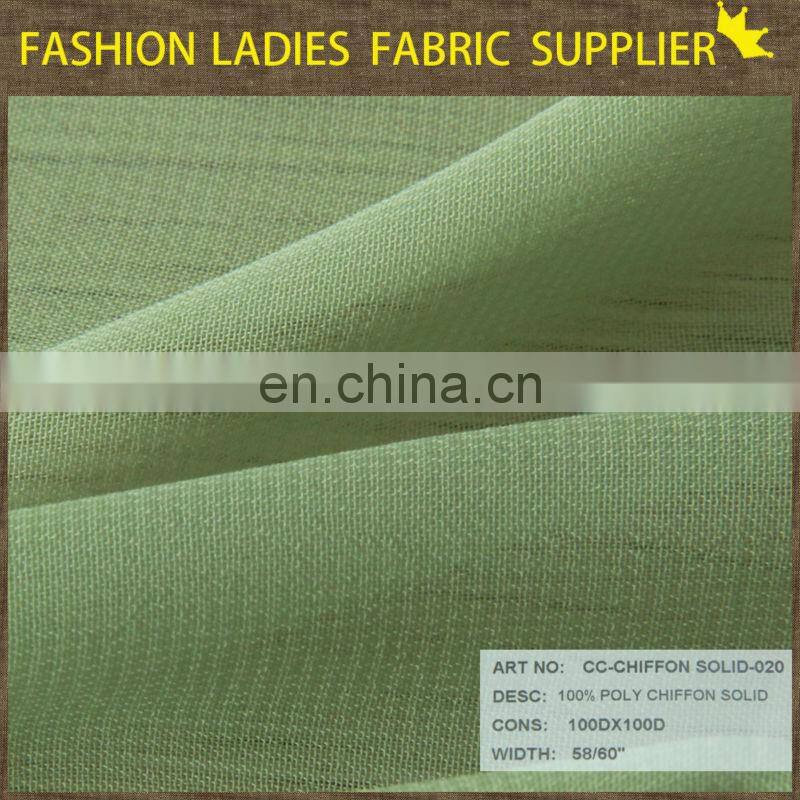 Shaoxing textile 100% poly chiffon with good permeability and drape elegant chiffon fabric