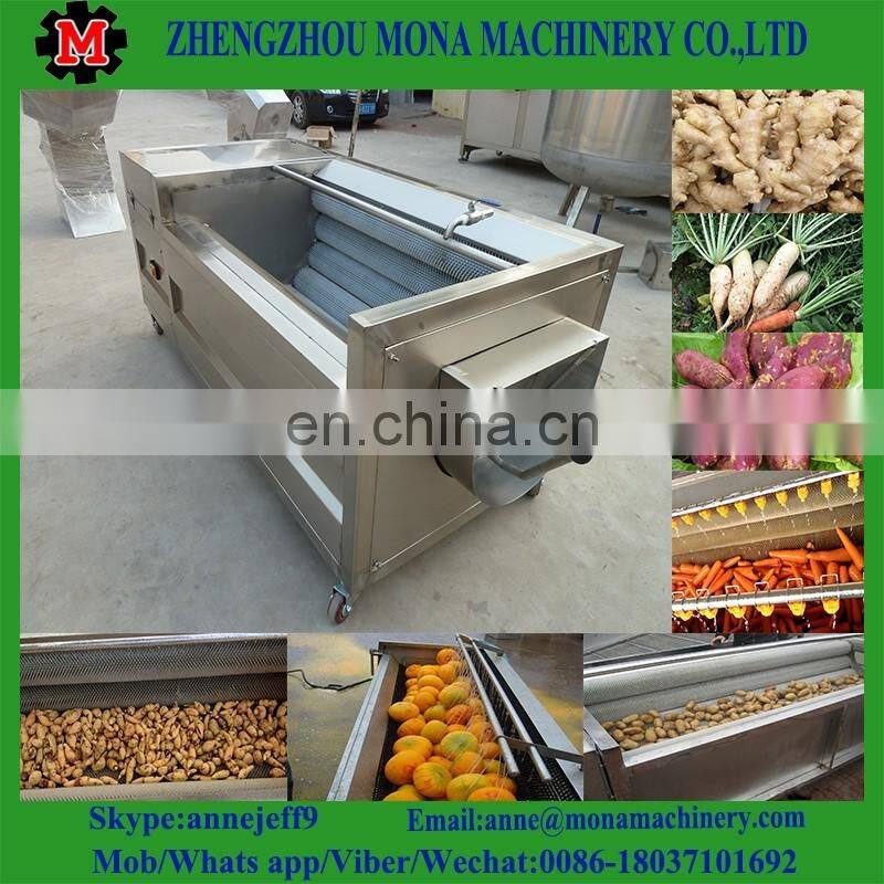 Vegetable and fruit washing and peeling machine/brush washer and peeler machine for sale