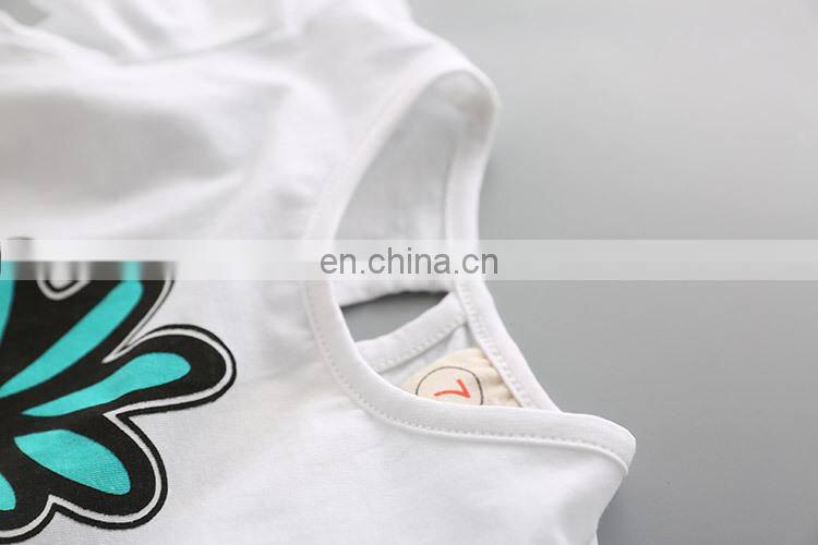 Cute eyes printing top casual short children wear clothing set