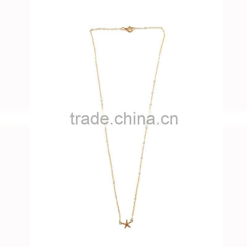 Simple women female fashion long gold thin chain necklace designs