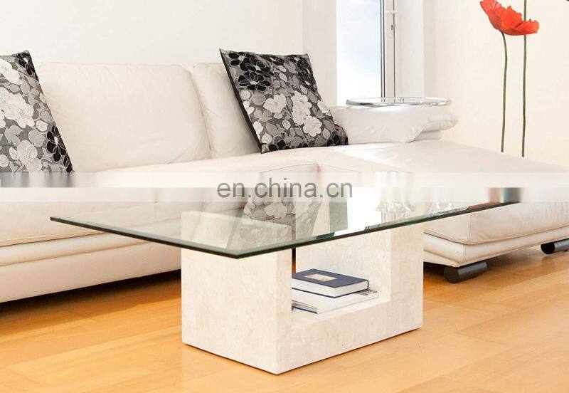 High Quality Living Room Furniture Glass Transparent Rectangle Glass Table Tops For Coffee Table Dining Table