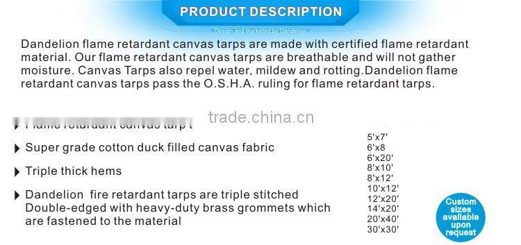 fire defiant canvas tarps
