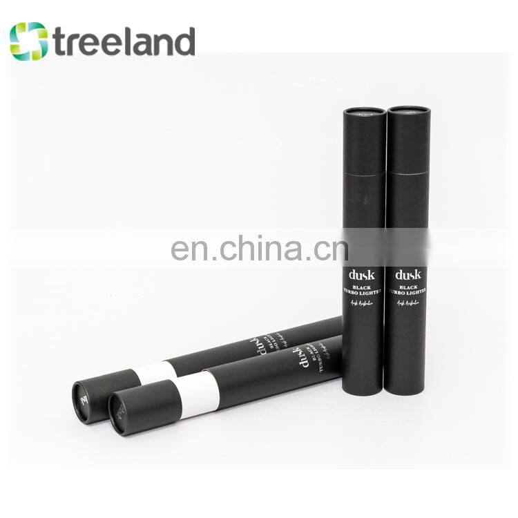Black Cardboard Poster Tube Round Packaging Postal Mailing Tube with Silver Stamping