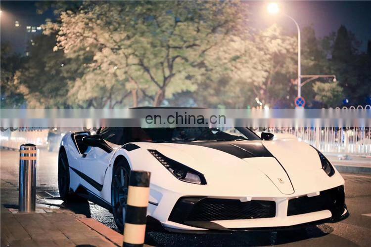 Body kit for Ferrari 488 in misha style front bumper rear bumper hood carbon fiber front lip rear lip side skirts fenders