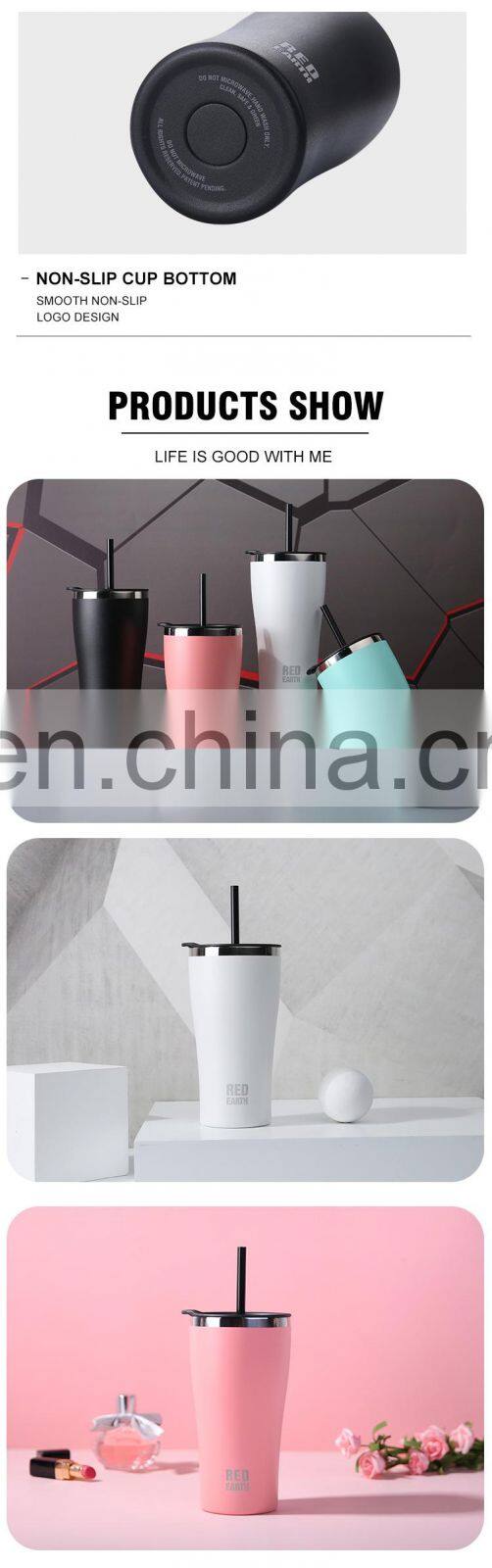 GiNT 530ml China Factory Direct Stainless Steel Insulated Water Cup Vacuum Straw Bottle Thermal Tumbler for Outdoor Camping