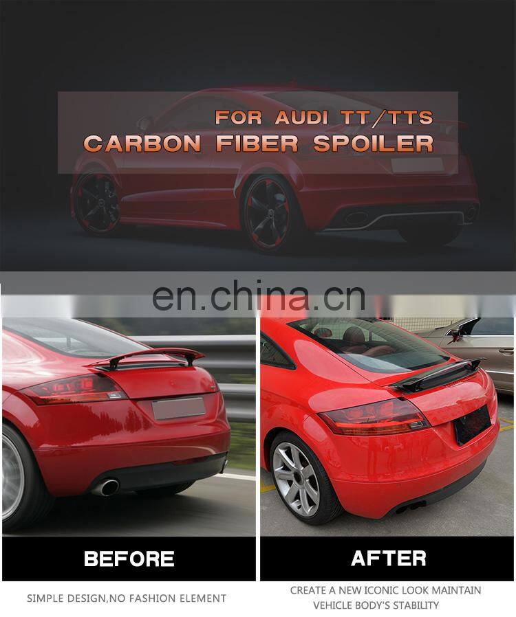 Carbon Fiber Rear Wing Spoiler Deck Lid for Audi Mk2 TT 8J TTS 08-14 (Fits:TTS TT)