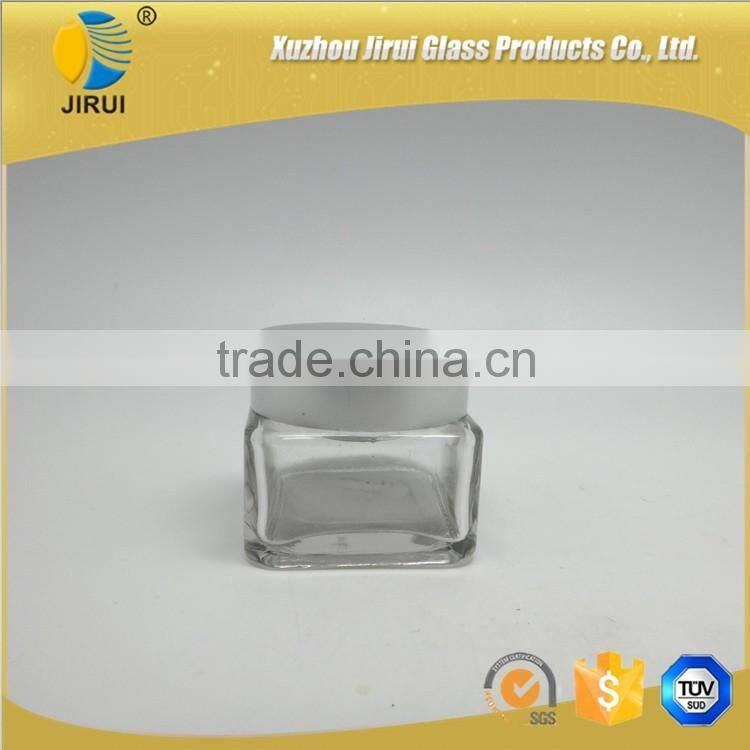 110ml Square Shape Clear Glass Cream Jar