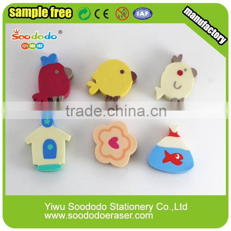 Cute Extruded rubber erasers for office stationery