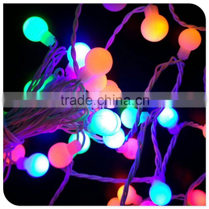 50 led multicolor christmas light with frosted ball decaration white wire tree light factory wholesale