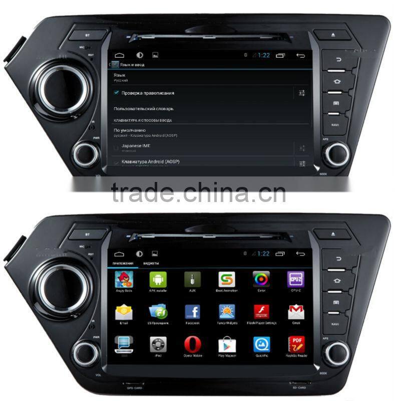 Android 4.2 Car dvd gps/Glonass for KIA K2 RIO 3G WiFi radio RDS bluetooth 1024*600 screen