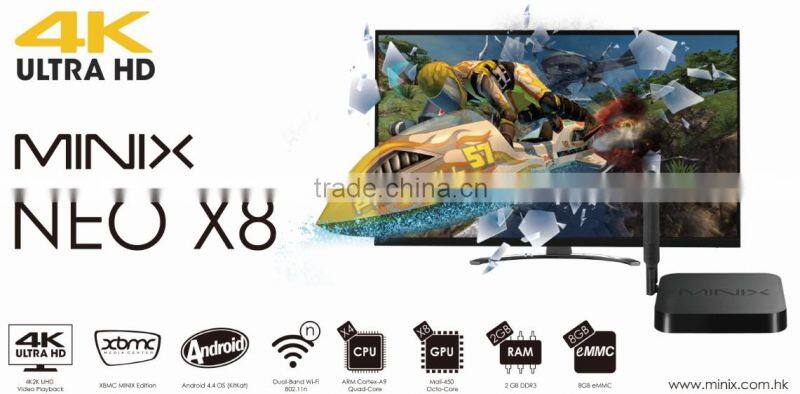 2014 June arrival! MINIX NEO X8 Android 4.4 TV BOX ,4K 2G/8G 2.4G/5GHz WiFi TV BOX with XBMC