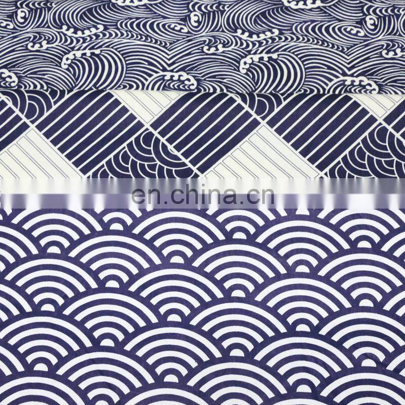 Japanese ripple Auspicious cloud pure cotton printing cloth non-fluorescent cotton DIY patchwork fabric