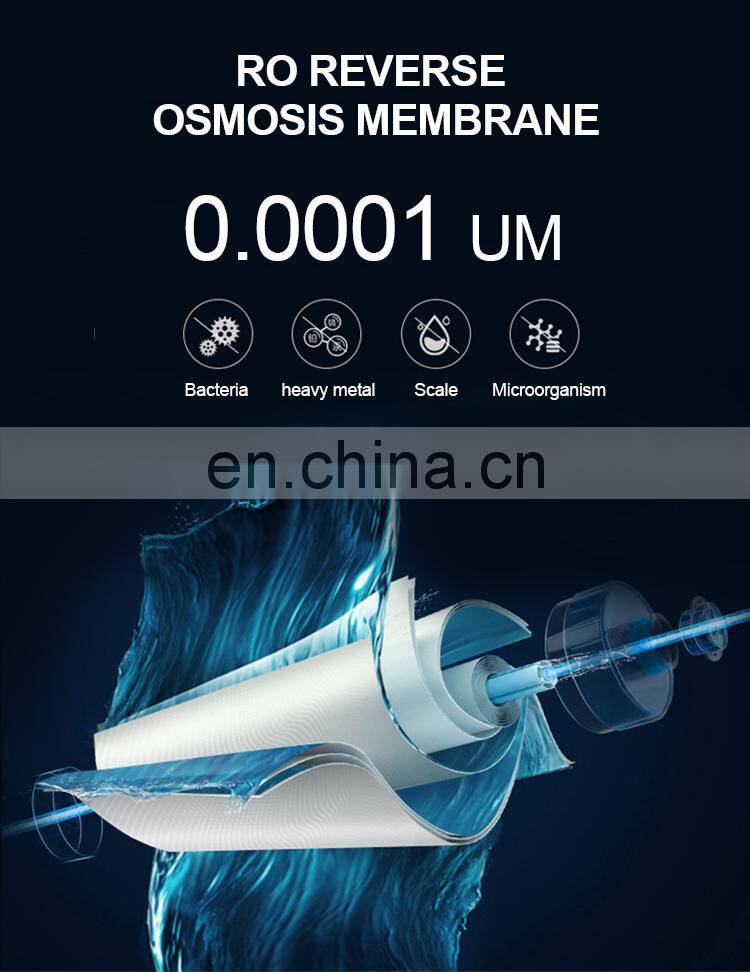 Quality Home Purification Under Sink reverse osmosis System water purifier Alkaline Water Filters black 600G life reminder