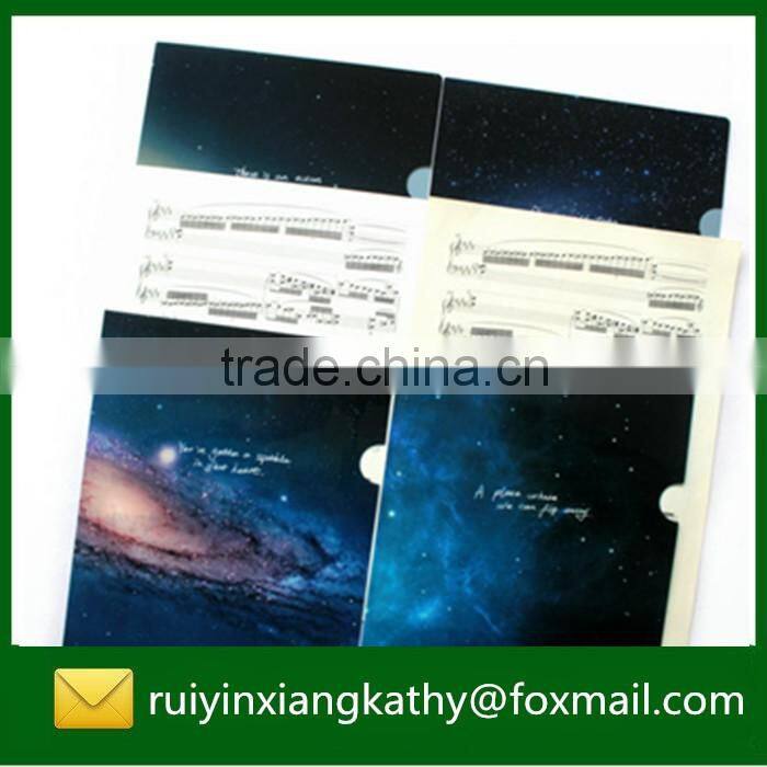 School stationery recycled PP constellation design L shape folder