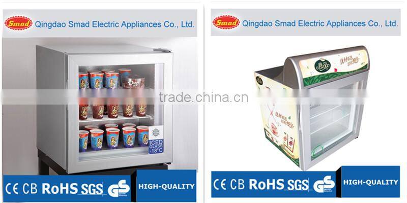Single glass door mini upright display fridge with light box