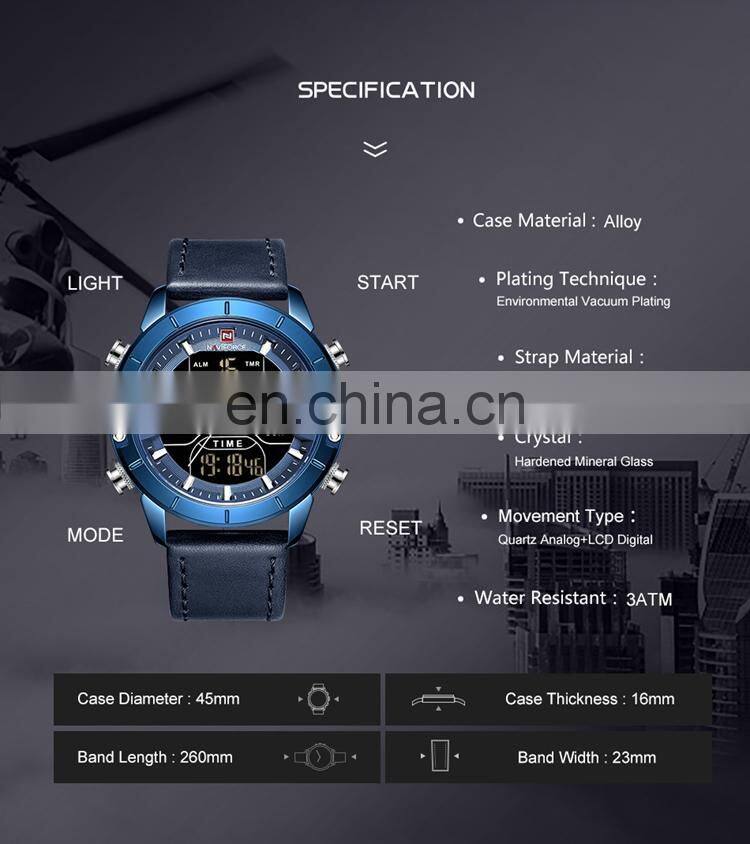 NAVIFORCE NF9153L Men's Fashion Watches Chronograph Watches Multifunction Digital Quartz Wristwatches
