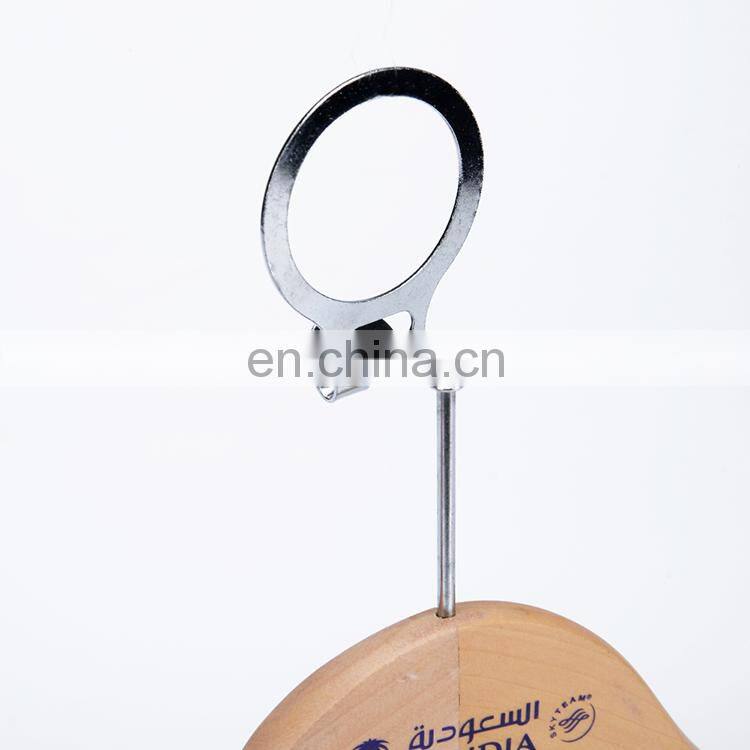 Standard hotel custom Logo natural suit jacket coat clothes wooden hangers ,anti-theft YKL-YJHM003