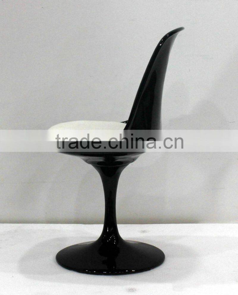 replica classic fiberglass armless tulip side chair with fabric cushion by Eero Saarinen