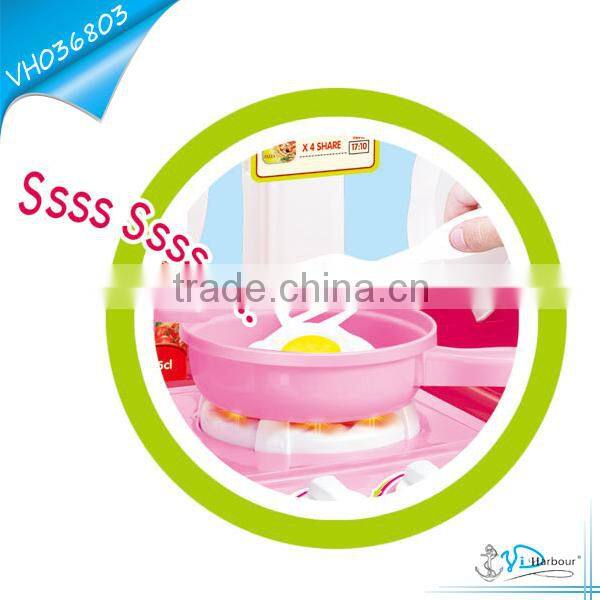 Mutifunction Electronic Pink Kitchen Play Set