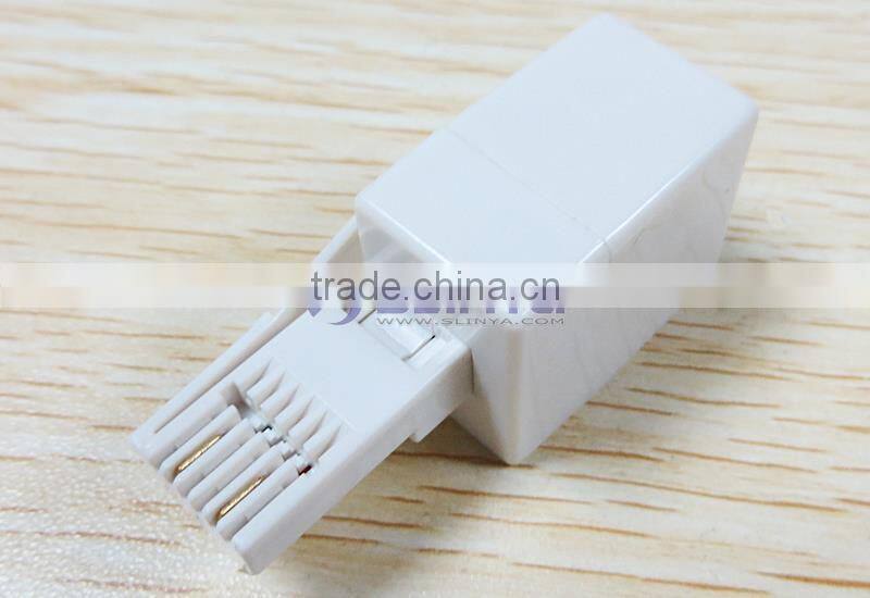 US RJ11 Telephone Socket to UK BT Plug Telephone Adapter