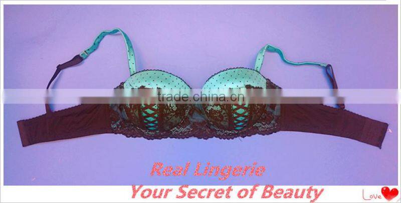 Plus Size Satin Bra w/Lace Up, High Quality Bra