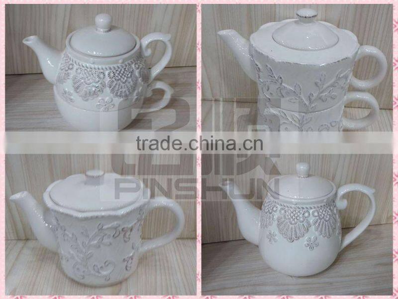 porcelain stripe design teapot