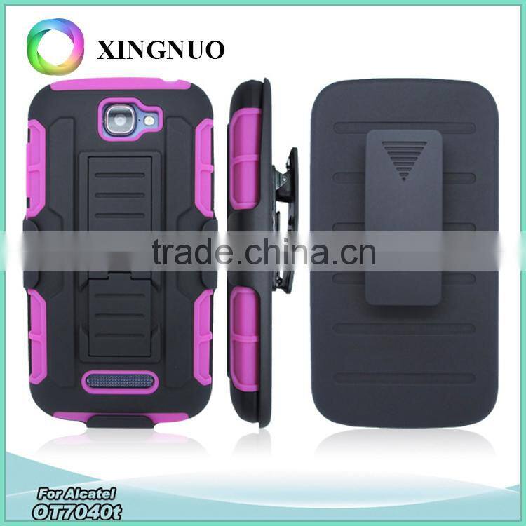 Heavy Duty Belt Clip Robot Case for Alcatel One Touch Fierce 2 OT7040T as Holster Kickstand Bumper Case