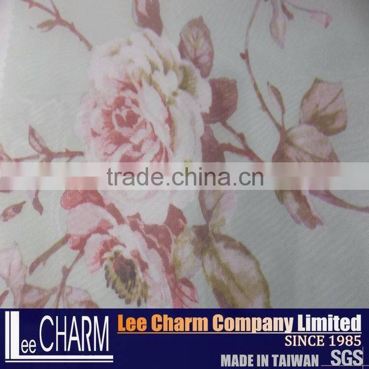 Wholesale Printed Floral Organza Curtain And Clothing Fabric Roll