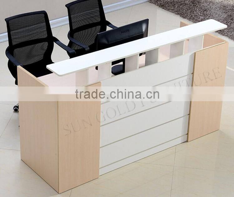 Black wooden used reception counters modern front desk design (SZ-RTB006-2)