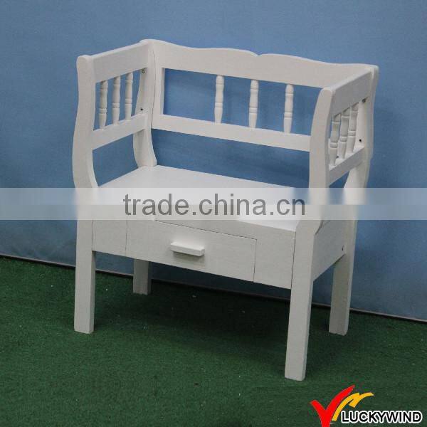A Drawer White Antique Curved Wood Chairs