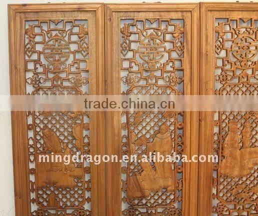 Antique Chinese Hand Carved Panel
