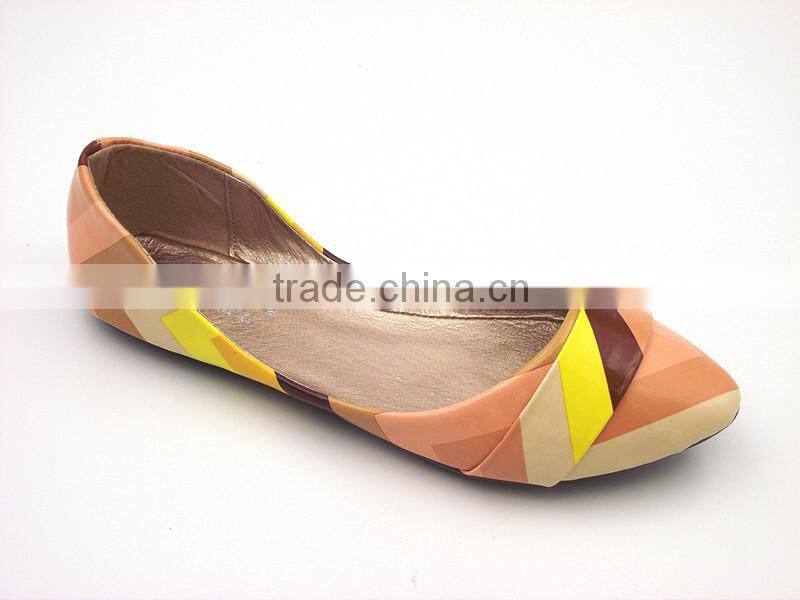 2016 wholesale factory price special leather multicolor lady flat shoes in stock