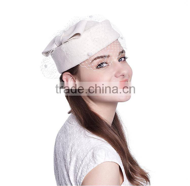 Bridal Wedding Lady Hat Wool Fascinator Church Women Hat
