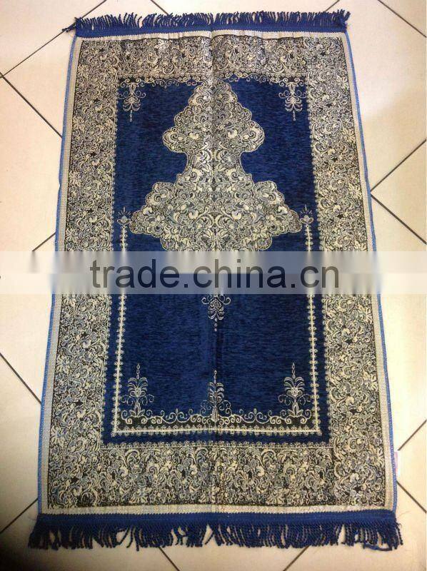 Indonesia Colorful New Muslim Yarn-dyed Jacquard Complicated Design Chenille Fashion Prayer Rug XN-008