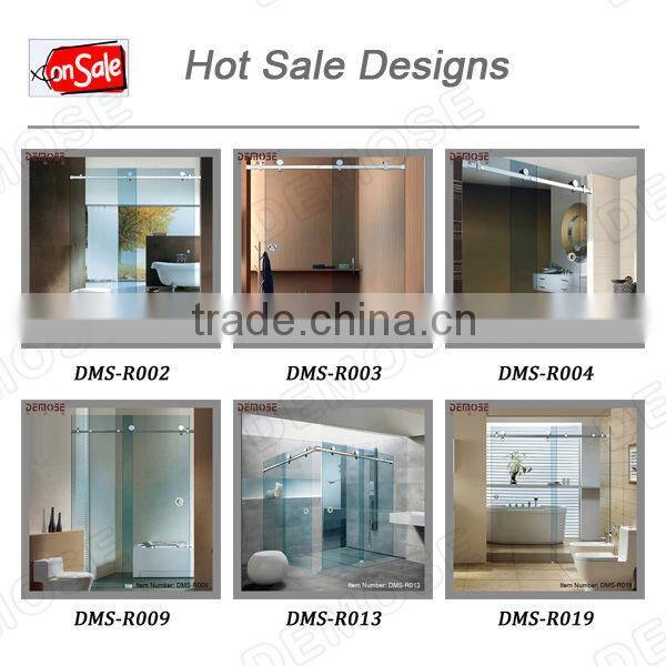 decorative glass partition for bedroom / double panel sliding glass door