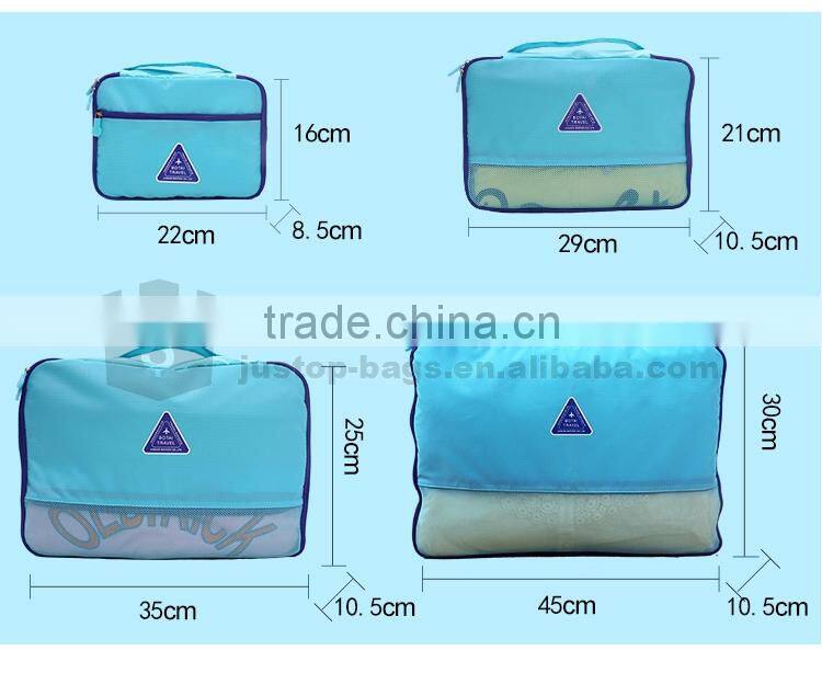 Justop New Arrival 4 in 1 Travel Organizer Bag For Clothes Storage Pouch Fashion Folding Toiletry Bags set