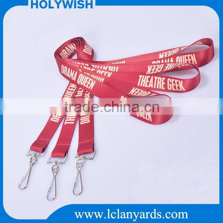 Polyester custom fabric print polyester flat lanyard,keychain lanyards