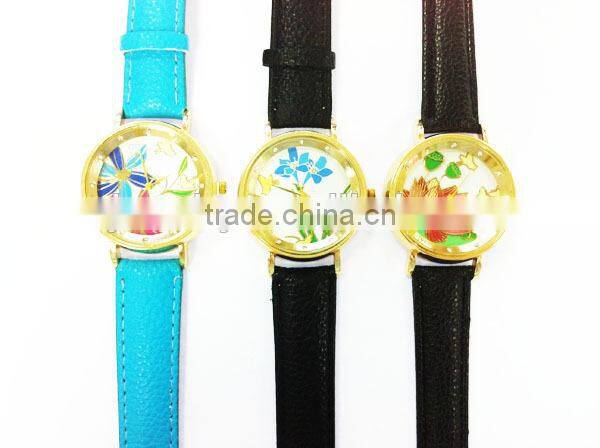 SWH 0651-3 China wholesalef genuine leather squre nail strap wrap ladies bracelet wrist watch
